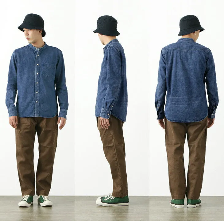 REMI RELIEF / Denim Band Collar Shirt