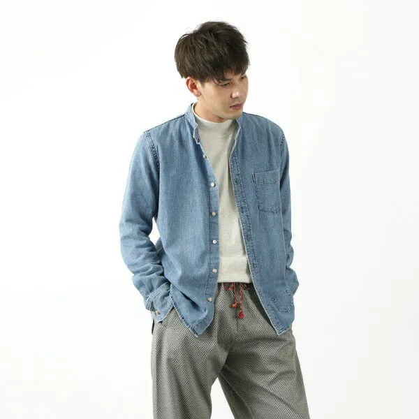 REMI RELIEF / Denim Band Collar Shirt