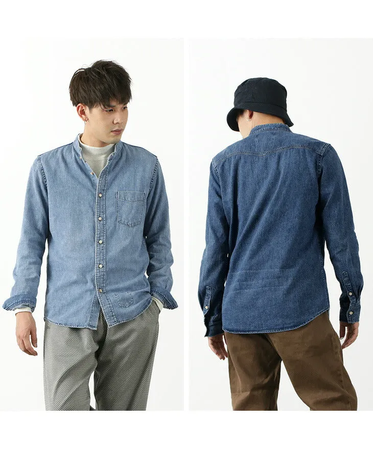 REMI RELIEF / Denim Band Collar Shirt