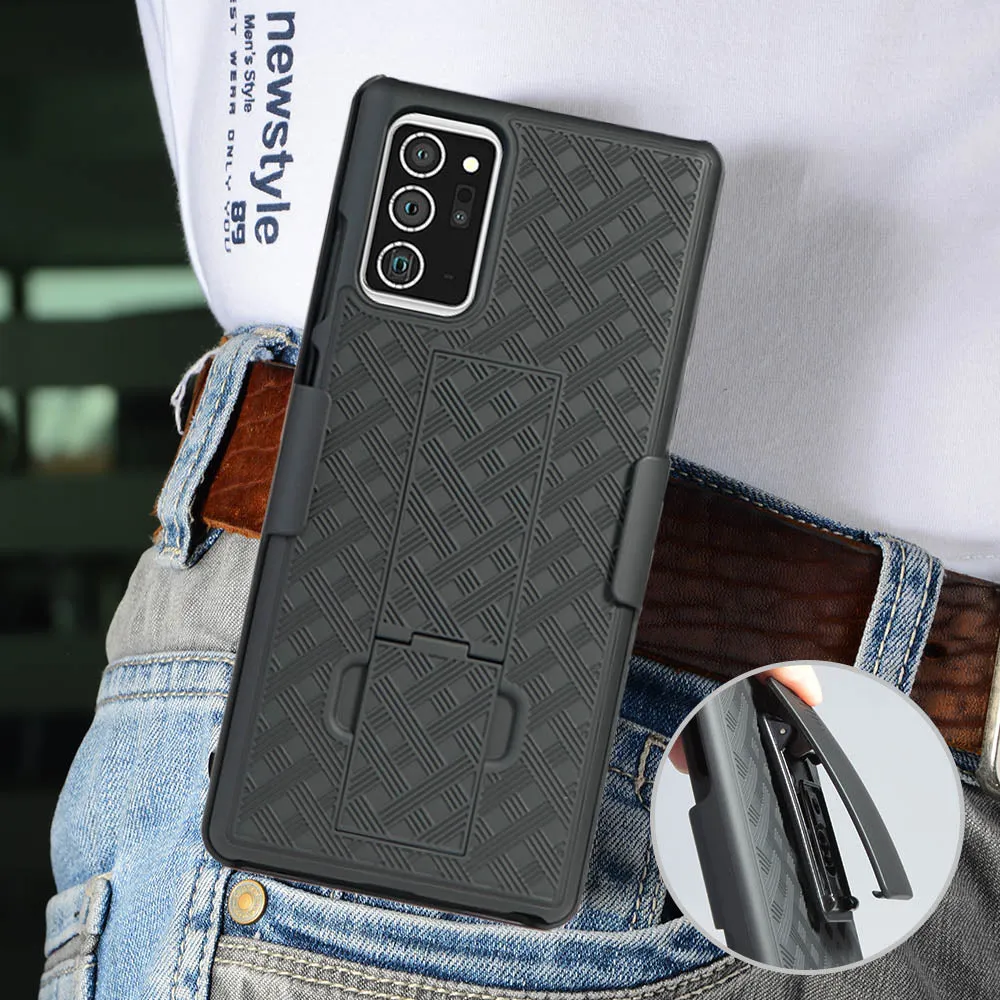 Samsung Galaxy Note 20 Case, Galaxy Note 20 Case, Rugged Slim Rotating Swivel Lock Holster Shell Combo Case for Galaxy Note 20