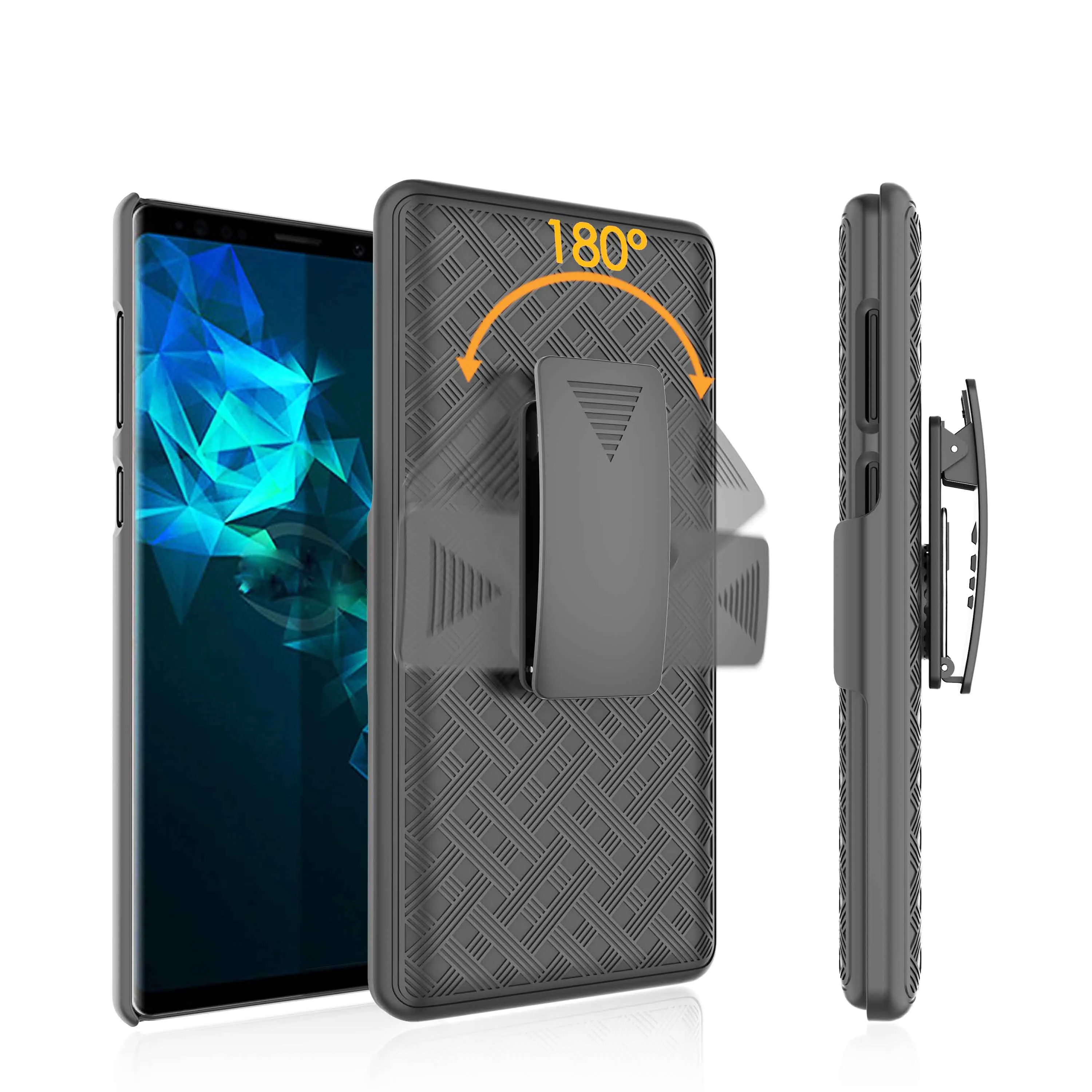 Samsung Galaxy Note 9 , SM-N960U Case, Rugged Slim Rotating Swivel Lock Holster Shell Combo Clip Cover For Galaxy Note 9