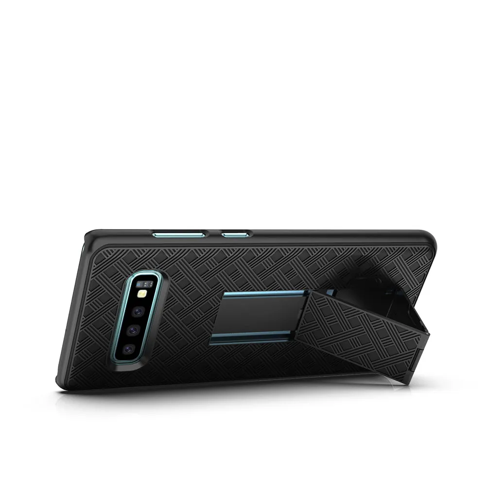 Samsung Galaxy S10 Plus Case, Galaxy S10  Case, Rugged Slim Rotating Swivel Lock Holster Shell Combo Case for Galaxy S10 Plus