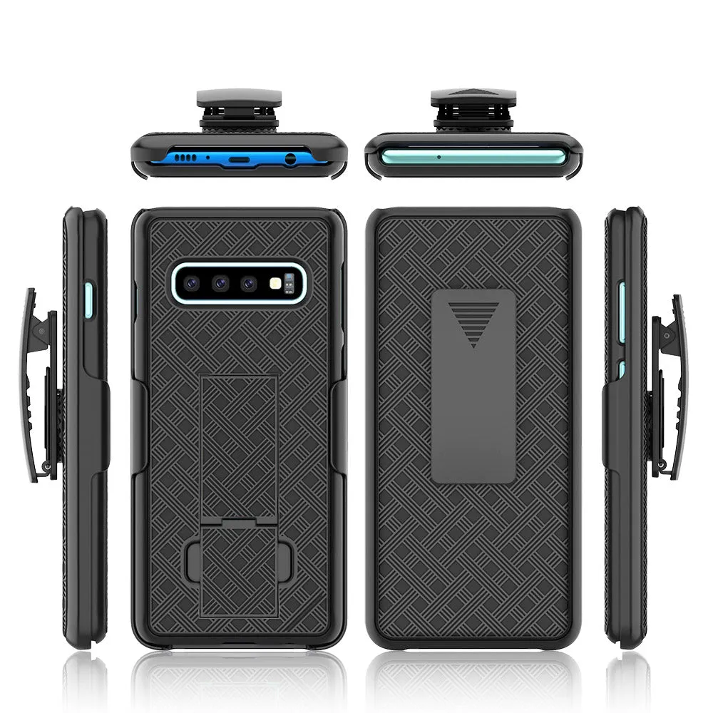 Samsung Galaxy S10 Plus Case, Galaxy S10  Case, Rugged Slim Rotating Swivel Lock Holster Shell Combo Case for Galaxy S10 Plus