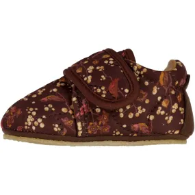 Sasha Thermo Home Shoe - maroon birds