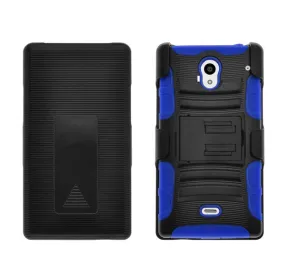 Sharp AQUOS Case, Hybrid Dual Layer Armor[Shock/Impact Resistant] Case Cover with Built-in Kickstand for Sharp AQUOS - Blue