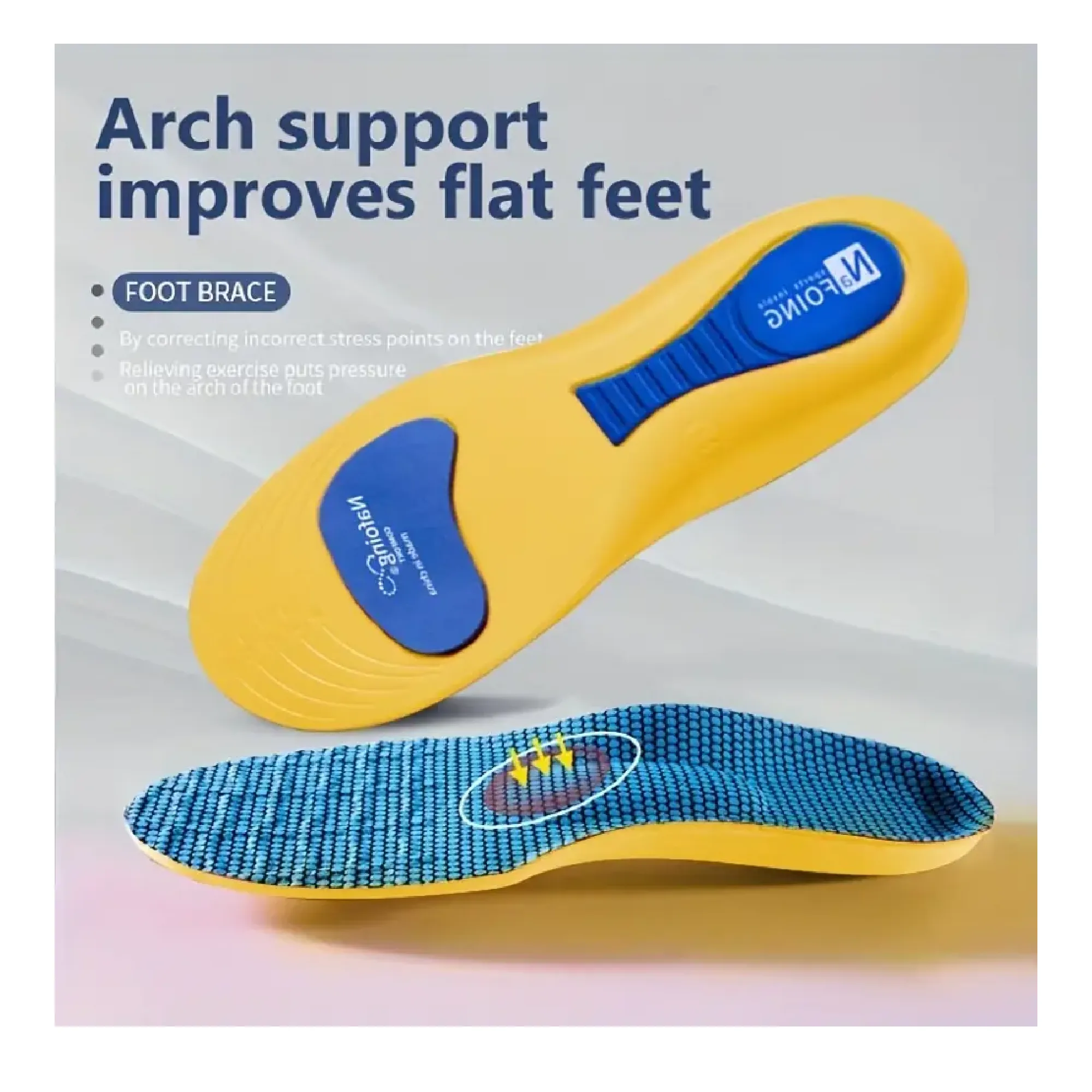 Shock Absorption Breathable Insoles, Feet Orthopedic Insoles