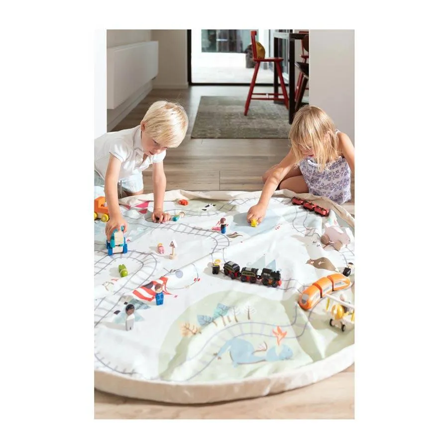 Train Map / Bears Storage Bag & Play Mat - Large