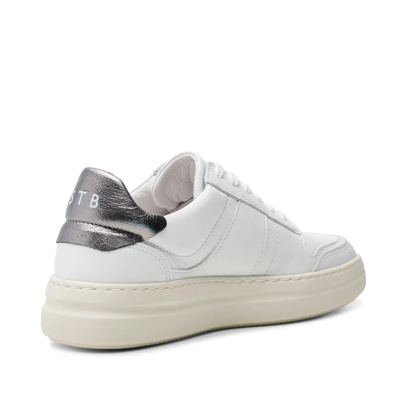 Valda sneaker suede leather - WHITE/SILVER