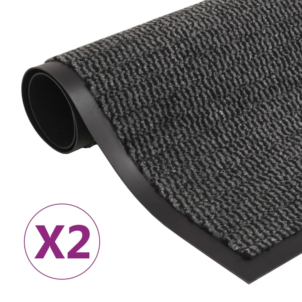 vidaXL Dust Control Mats 2 pcs Rectangular Tufted 90x150 cm Anthracite