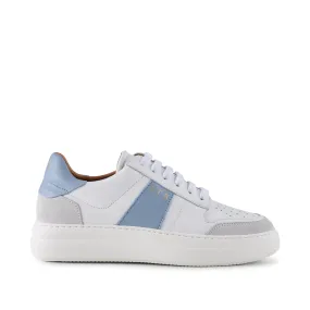 Vinca sneaker leather - WHITE/BLUE