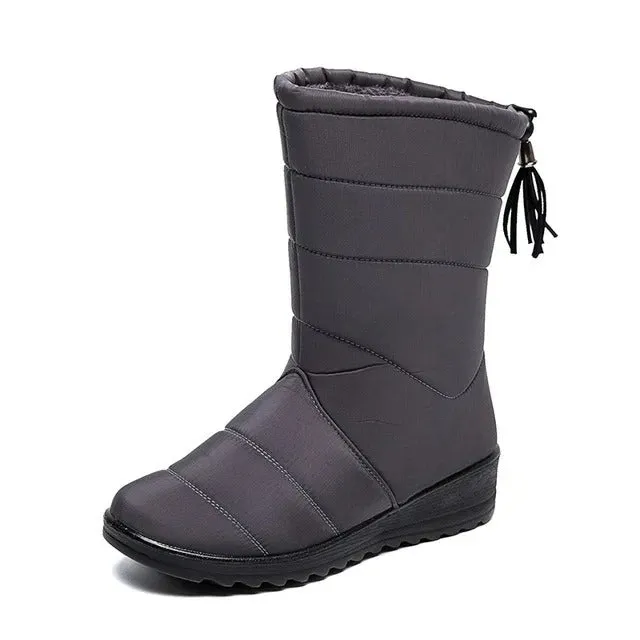 Waterproof Snow Boots -  Fashion Tassel Waterproof Winter Boots for Women Non Slip Plush