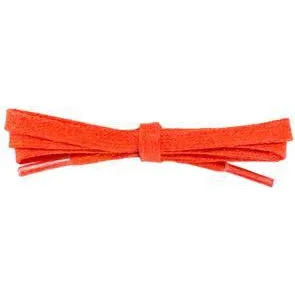 Waxed Cotton 1/4" Flat Dress Laces 12 Pack - Citrus Orange (12 Pair Pack) Shoelaces