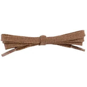 Waxed Cotton 1/4" Flat Dress Laces - Light Brown (2 Pair Pack) Shoelaces