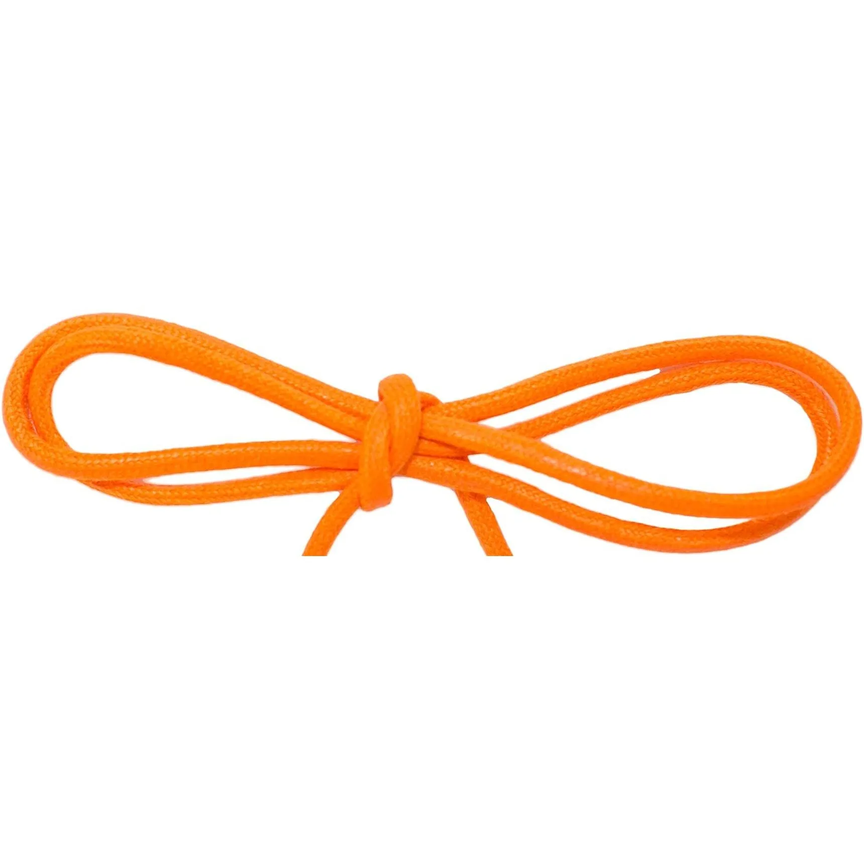 Waxed Cotton Thin Round Dress Laces Custom Length with Tip - Fire Orange (1 Pair Pack) Shoelaces