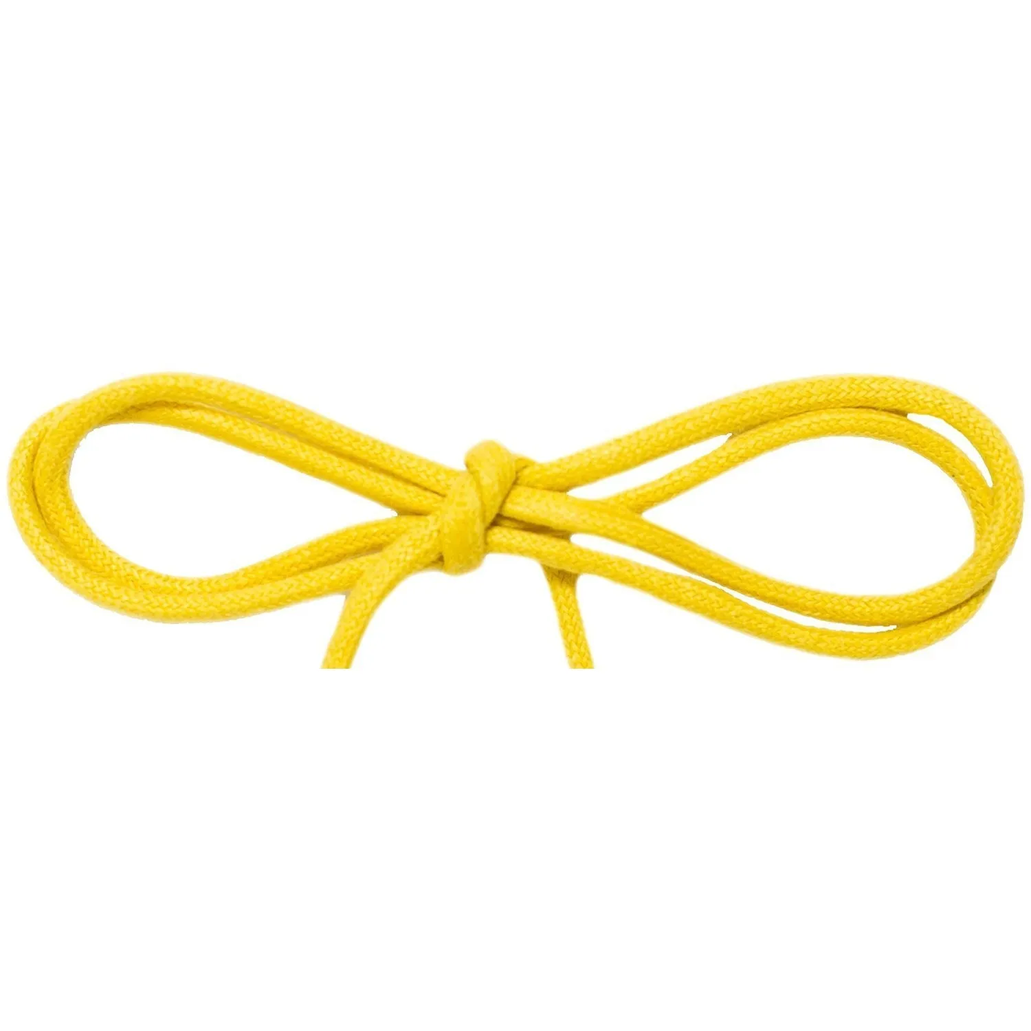 Waxed Cotton Thin Round Dress Laces Custom Length with Tip - Yellow (1 Pair Pack) Shoelaces