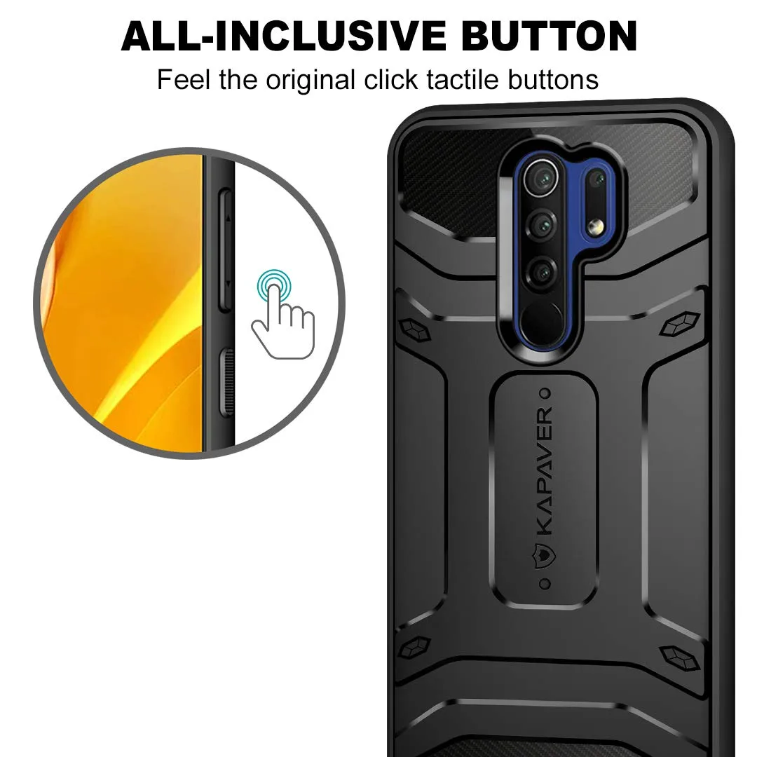 Xiaomi Redmi 9 Prime, Xiaomi Poco M2 Back Cover Case | Rugged - Black