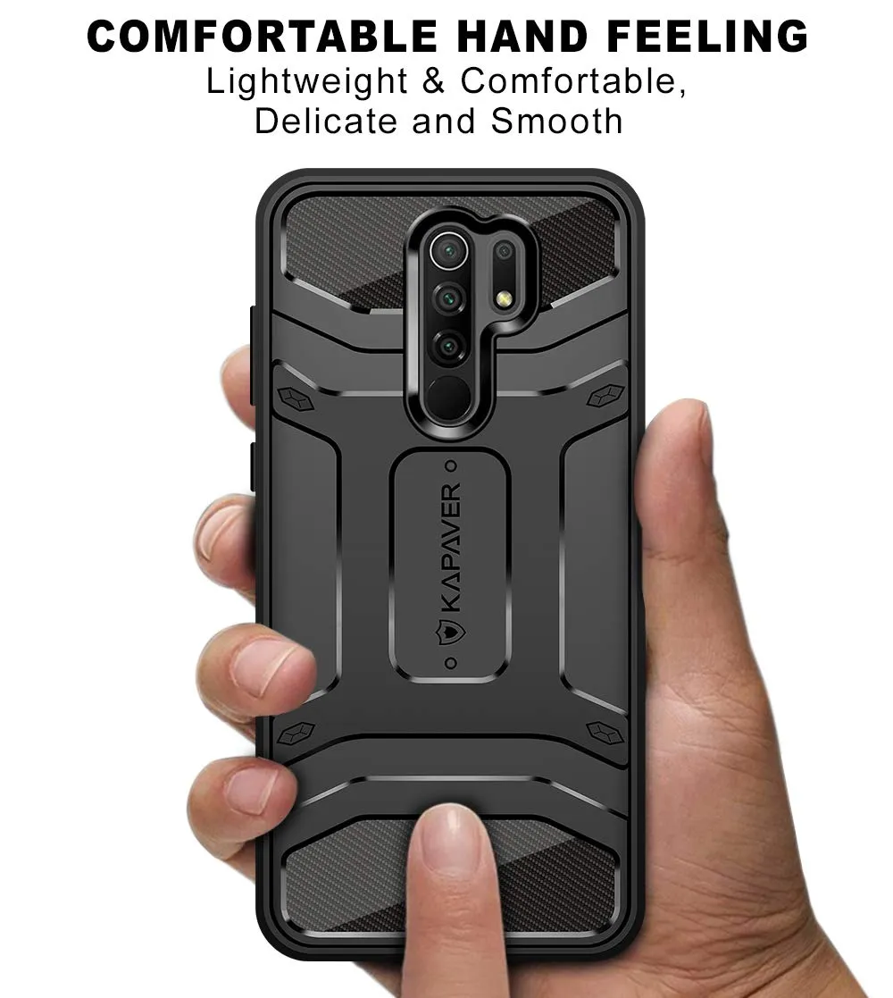 Xiaomi Redmi 9 Prime, Xiaomi Poco M2 Back Cover Case | Rugged - Black