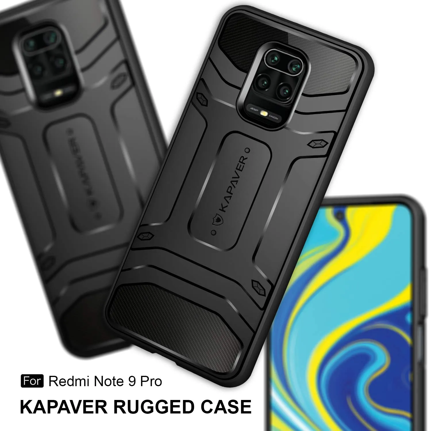 Xiaomi Redmi Note 9 Pro/Redmi Note 9 Pro Max/ Poco M2 Pro Back Cover Case  | Rugged - Black