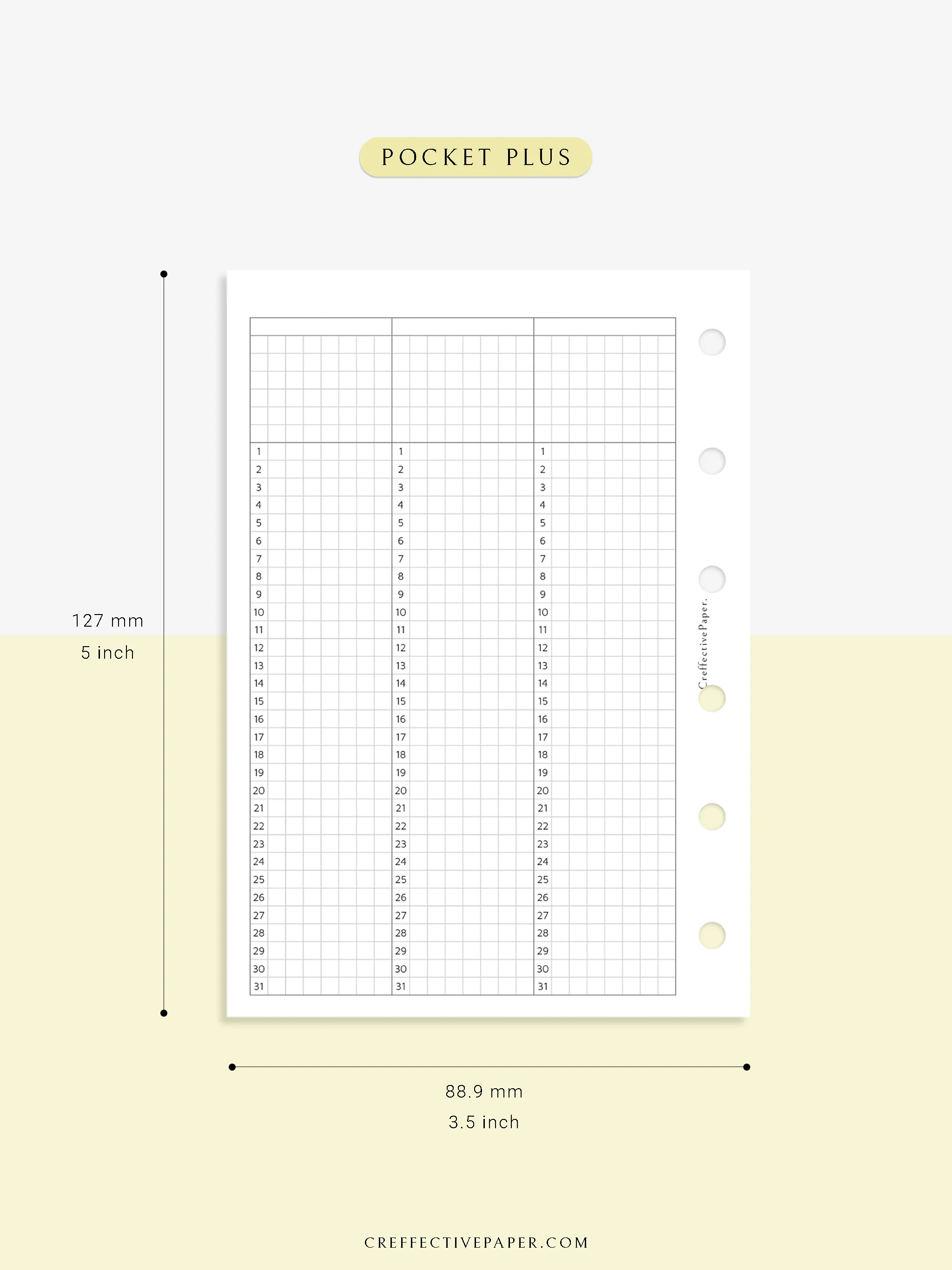 Y110 | 31Days Grid Page for Future Log & Tracker