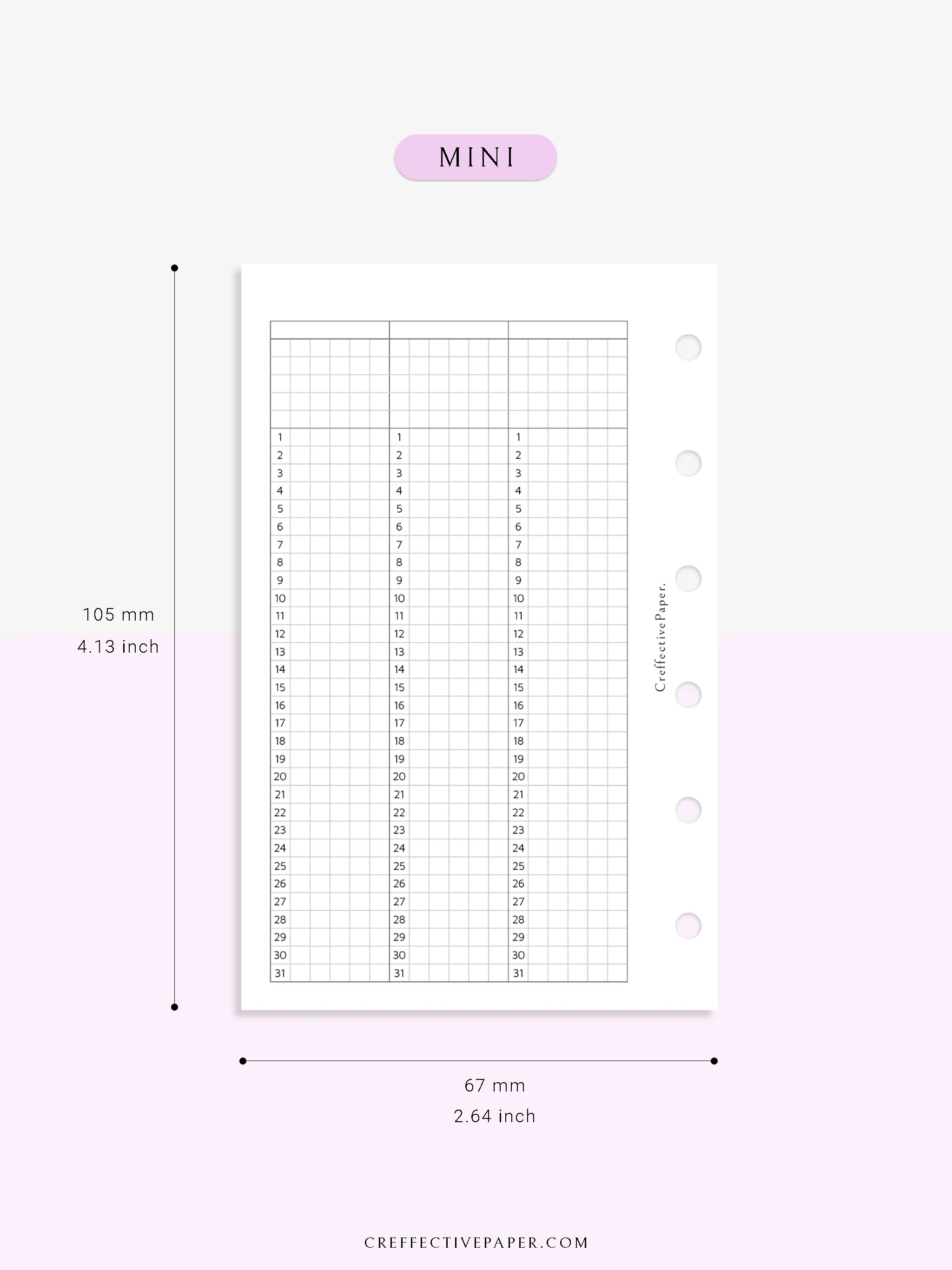 Y110 | 31Days Grid Page for Future Log & Tracker