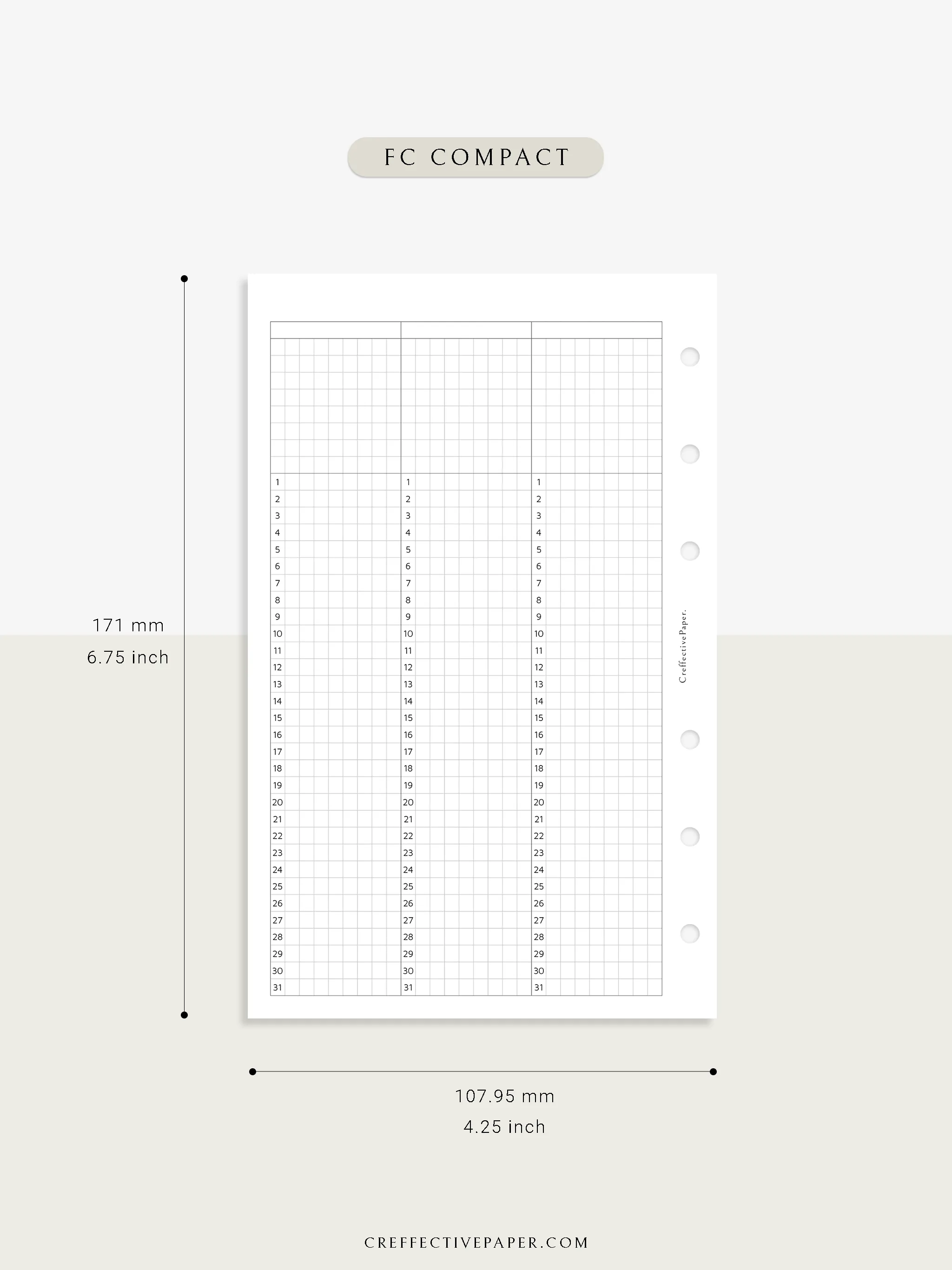 Y110 | 31Days Grid Page for Future Log & Tracker