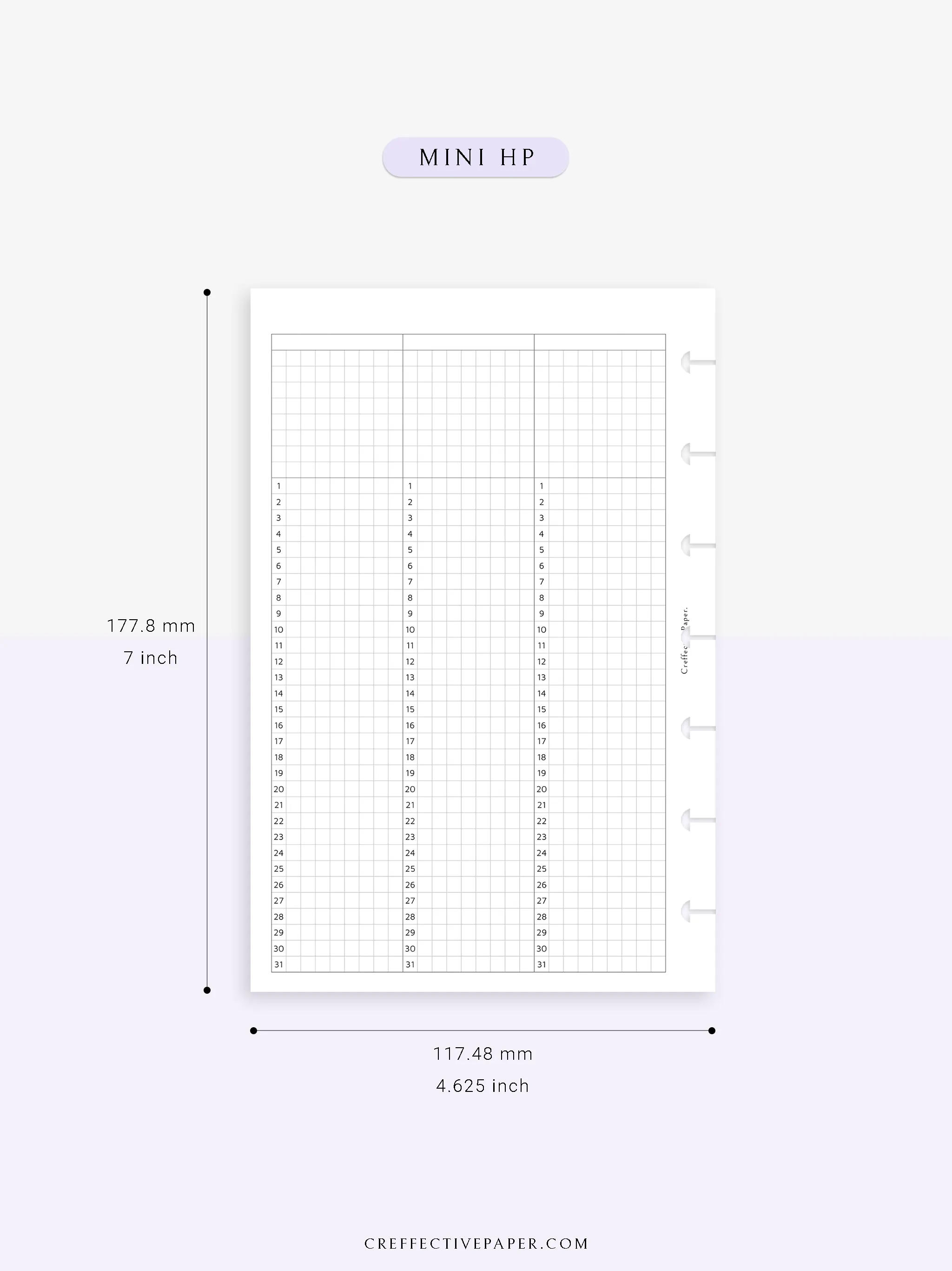 Y110 | 31Days Grid Page for Future Log & Tracker