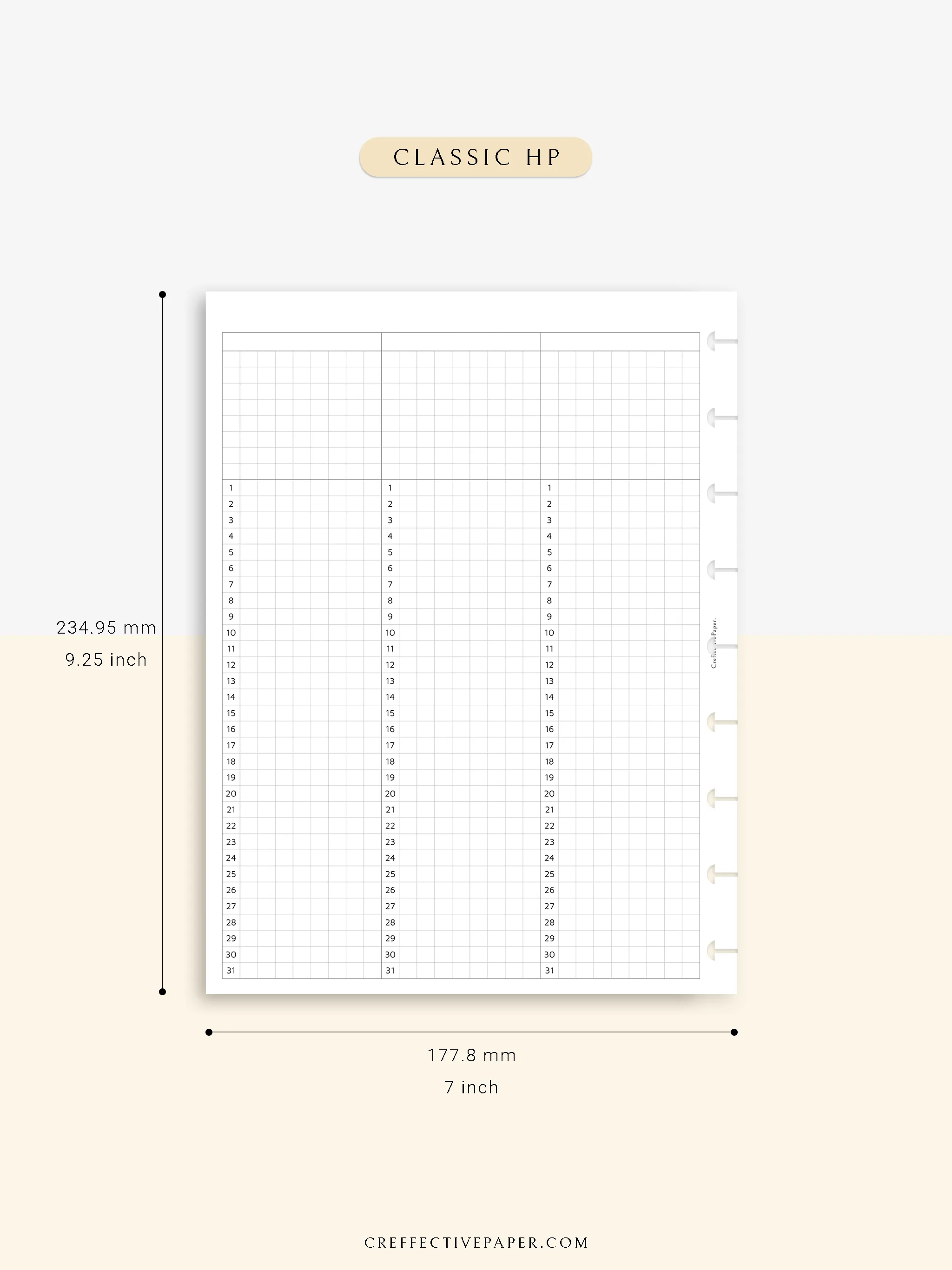 Y110 | 31Days Grid Page for Future Log & Tracker