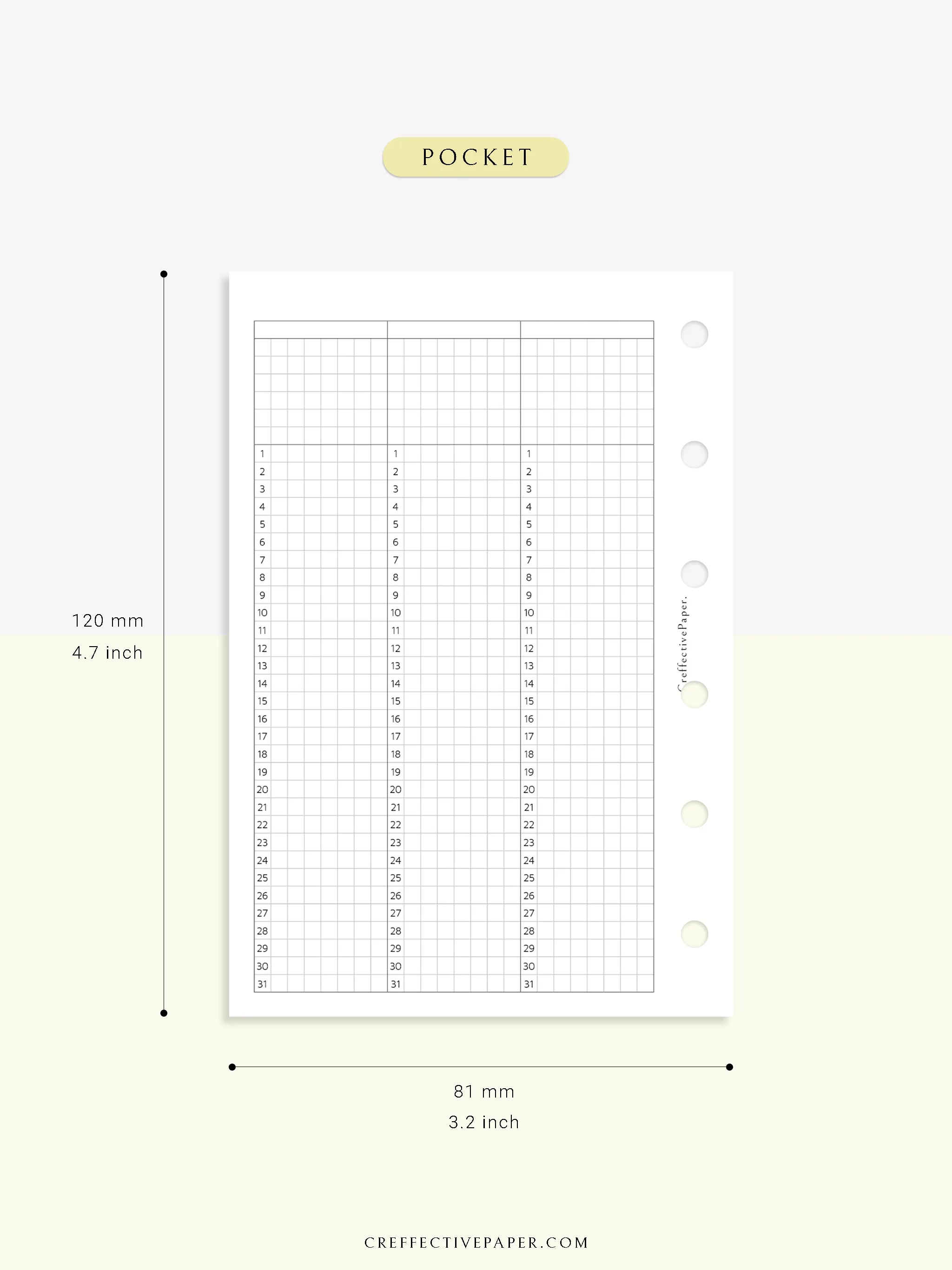 Y110 | 31Days Grid Page for Future Log & Tracker