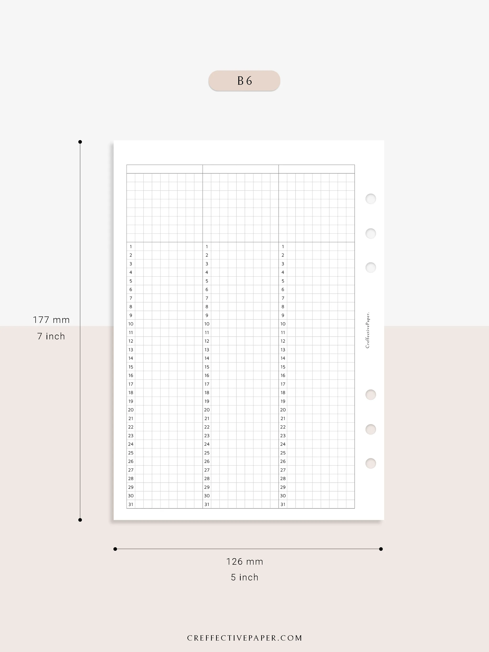 Y110 | 31Days Grid Page for Future Log & Tracker