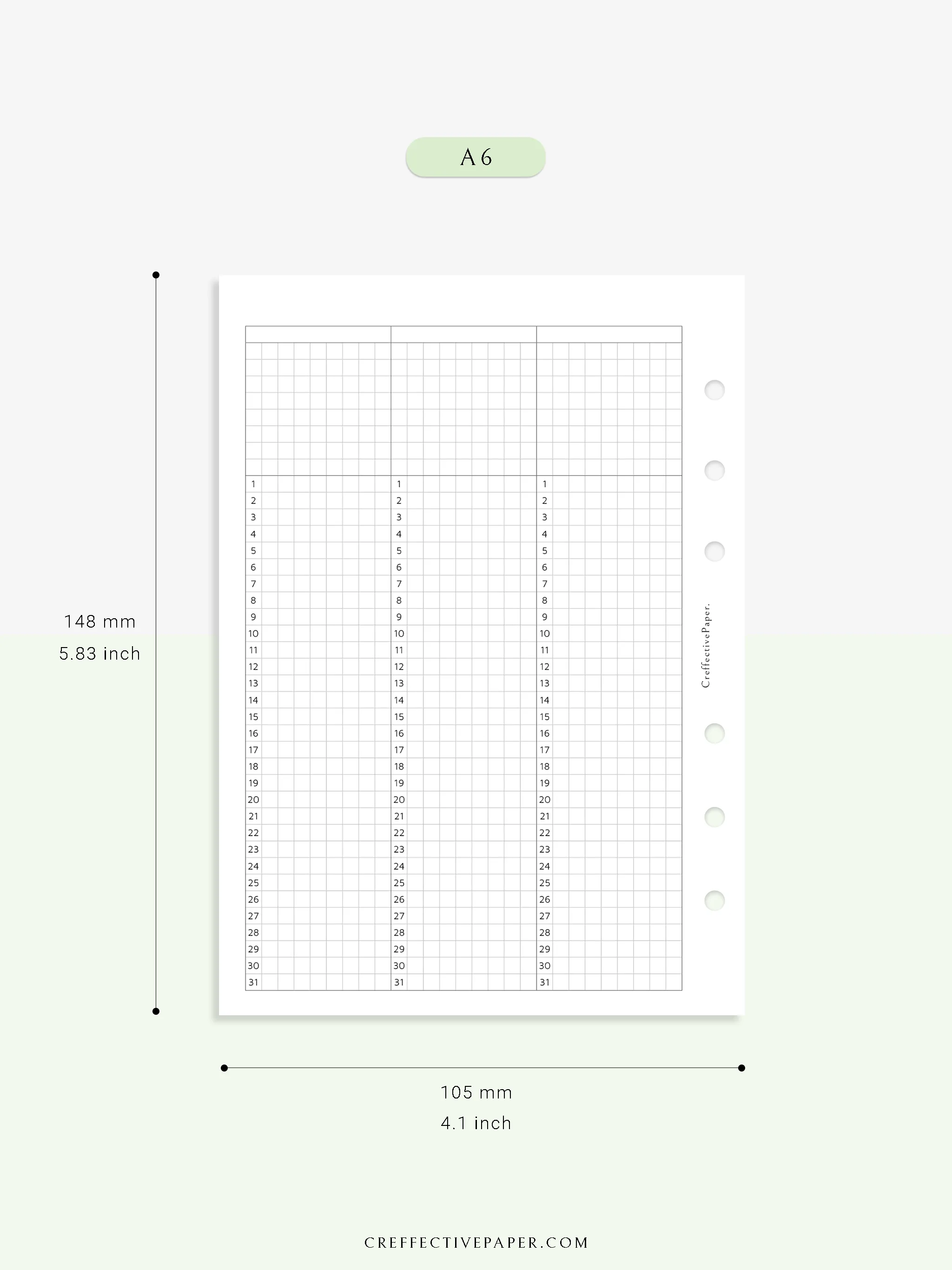 Y110 | 31Days Grid Page for Future Log & Tracker