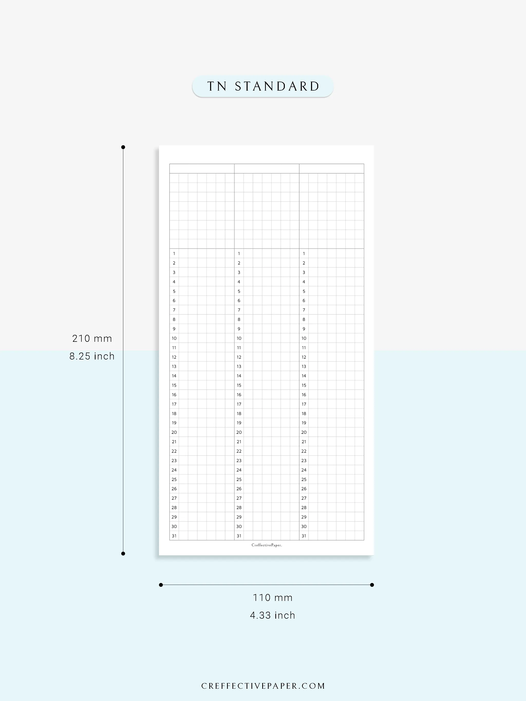 Y110 | 31Days Grid Page for Future Log & Tracker